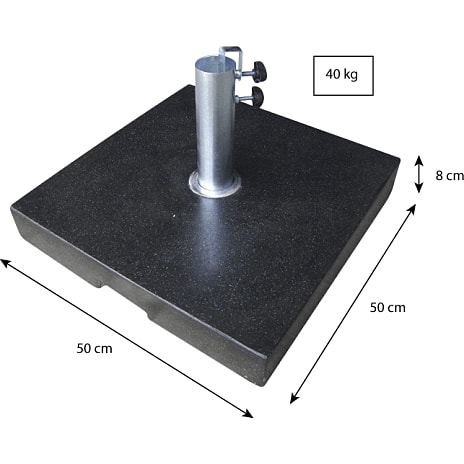 Plano parasolfod sort terrazzo - 40 kg