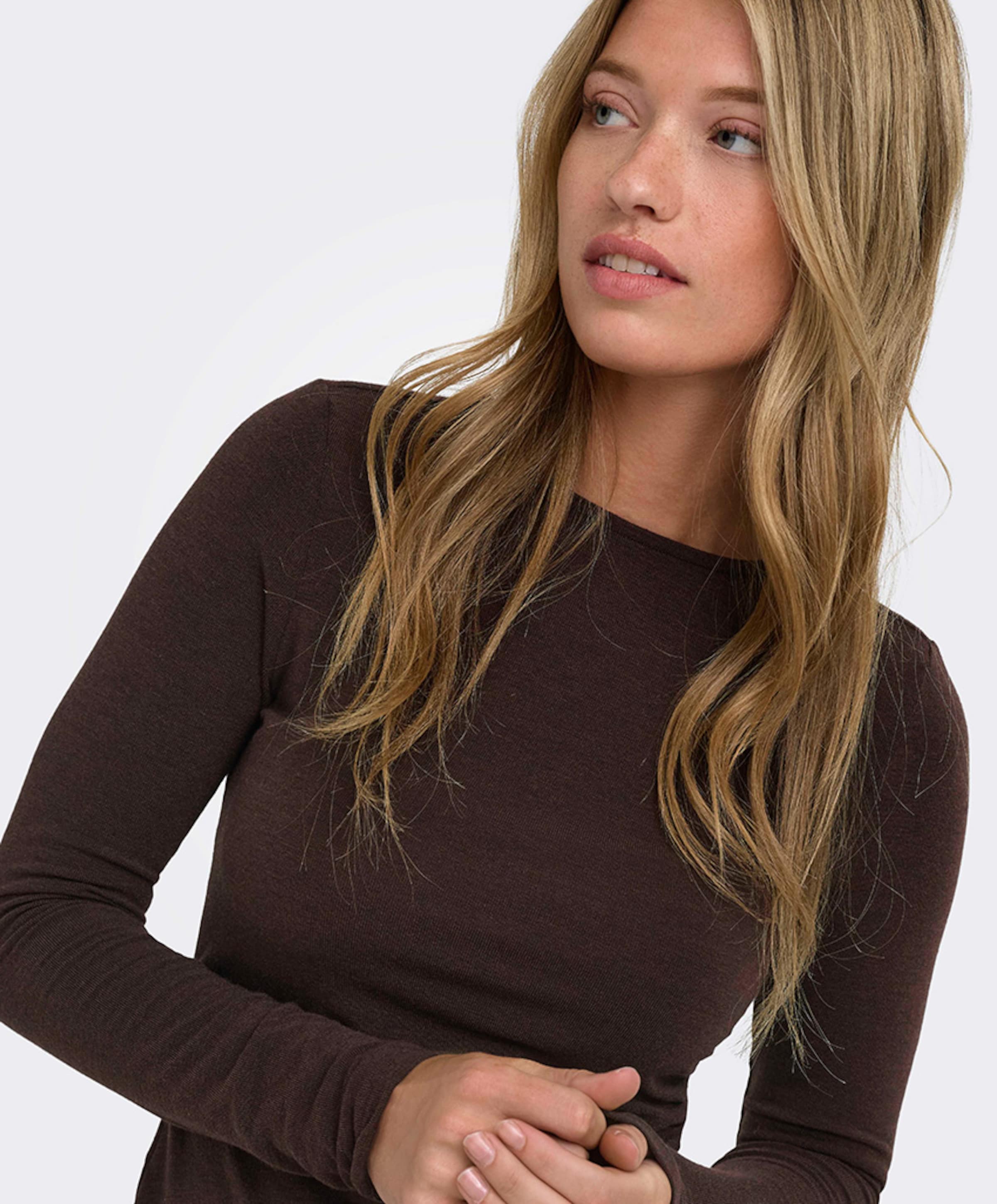 Only Dames longsleeve bruin