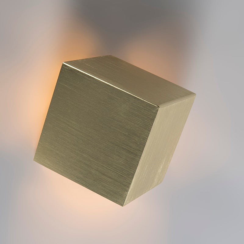 Moderne wandlamp goud - Kubus