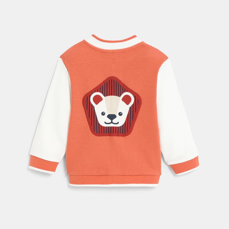 Sweat zippé teddy terracotta bébé garçon Orange