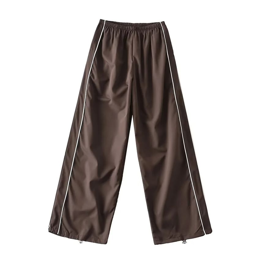Florentine - Lage taille gestreepte losse wijde joggingbroek
