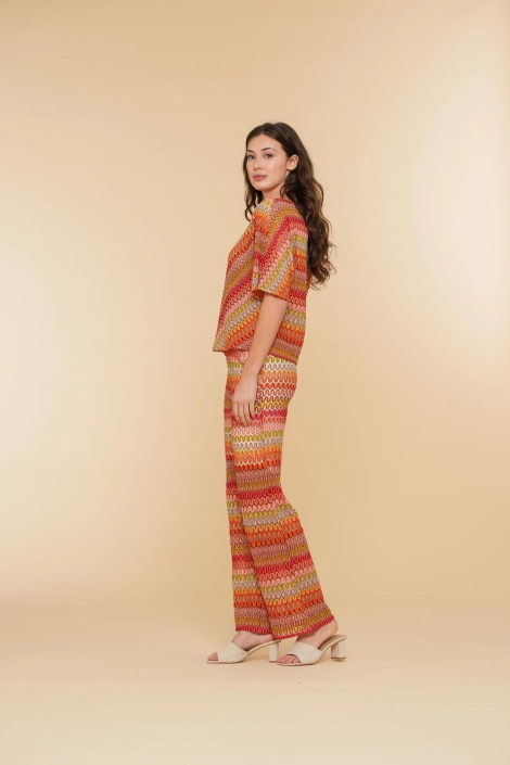 Geisha oranje dames broek