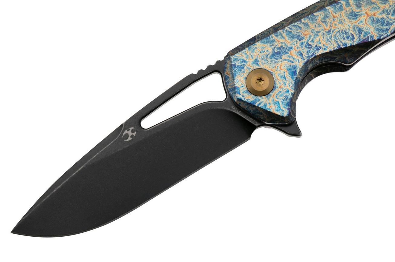 Kansept Mini Kryo K2001A6 Blackwashed CPM S35VN, Lightning Strike Titanium, zakmes, Kim Ning design