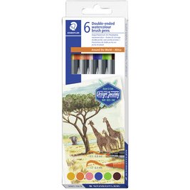 STAEDLER Feutre double pointe 'Asie', étui en carton de 6