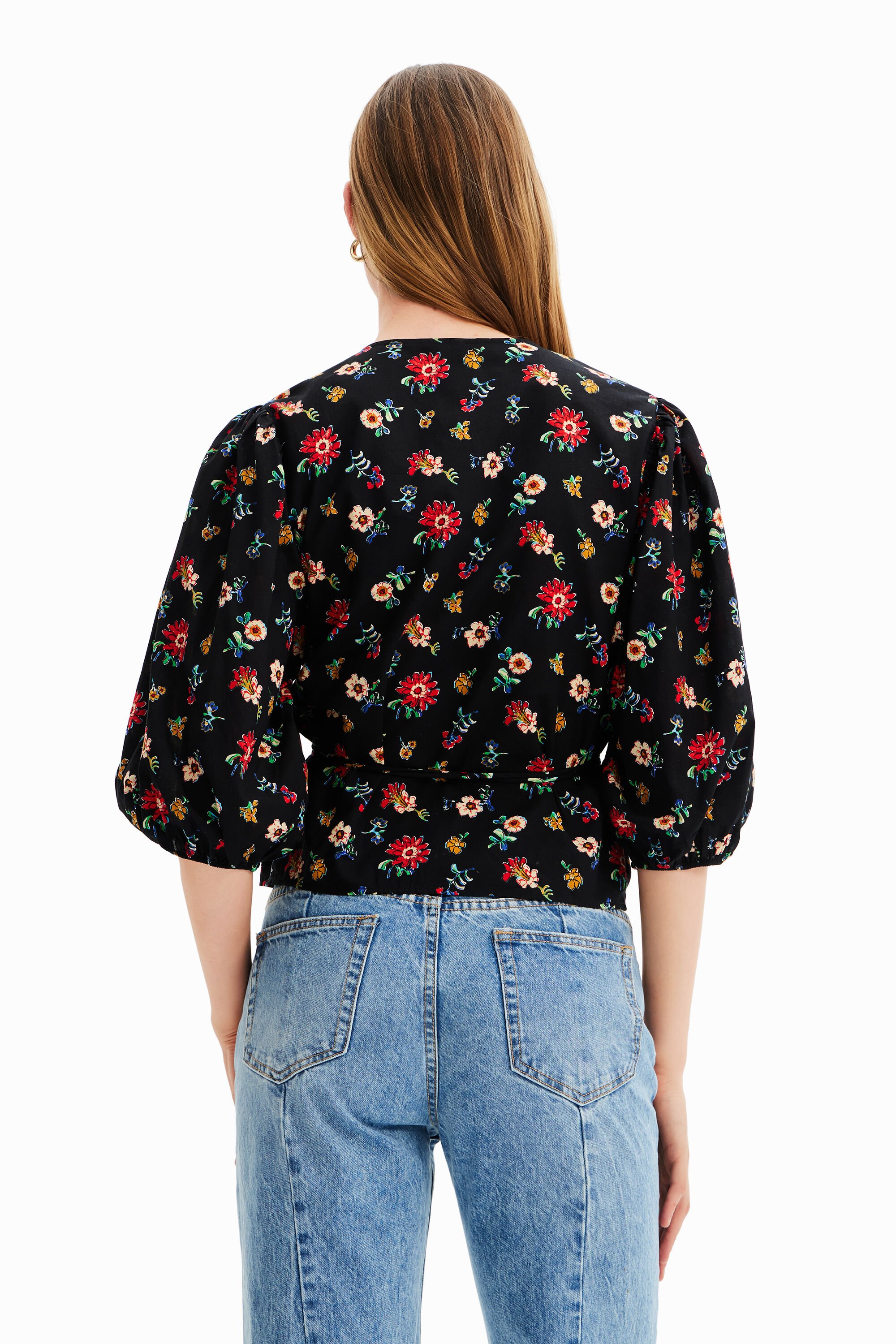 Blouse croisée fleurs