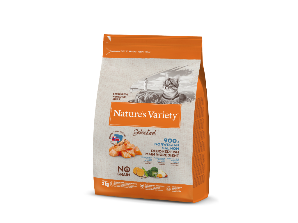 RAÇÃO GATO NATURE'S VARIETY NO GRAIN ESTERILIZADO SALMÃO 3KG