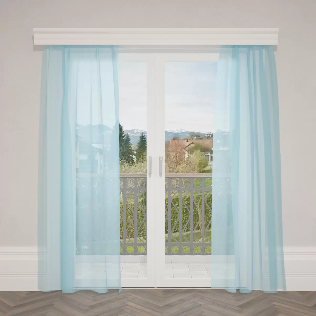 Tagvorhang Organza türkis