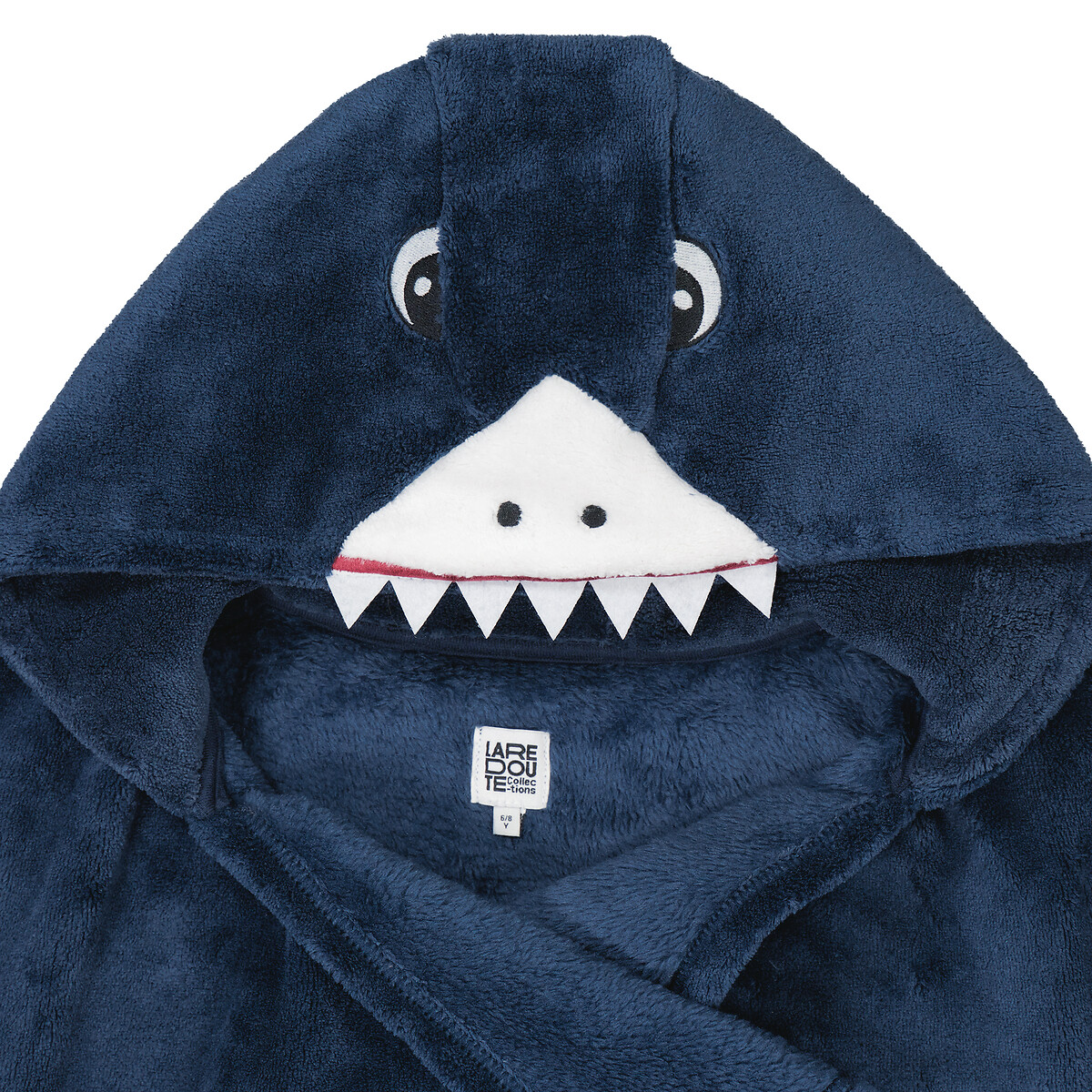 COLEÇÕES LA REDOUTE<br>Xadrez com mangas e capuz em fleece, estampa de tubarão