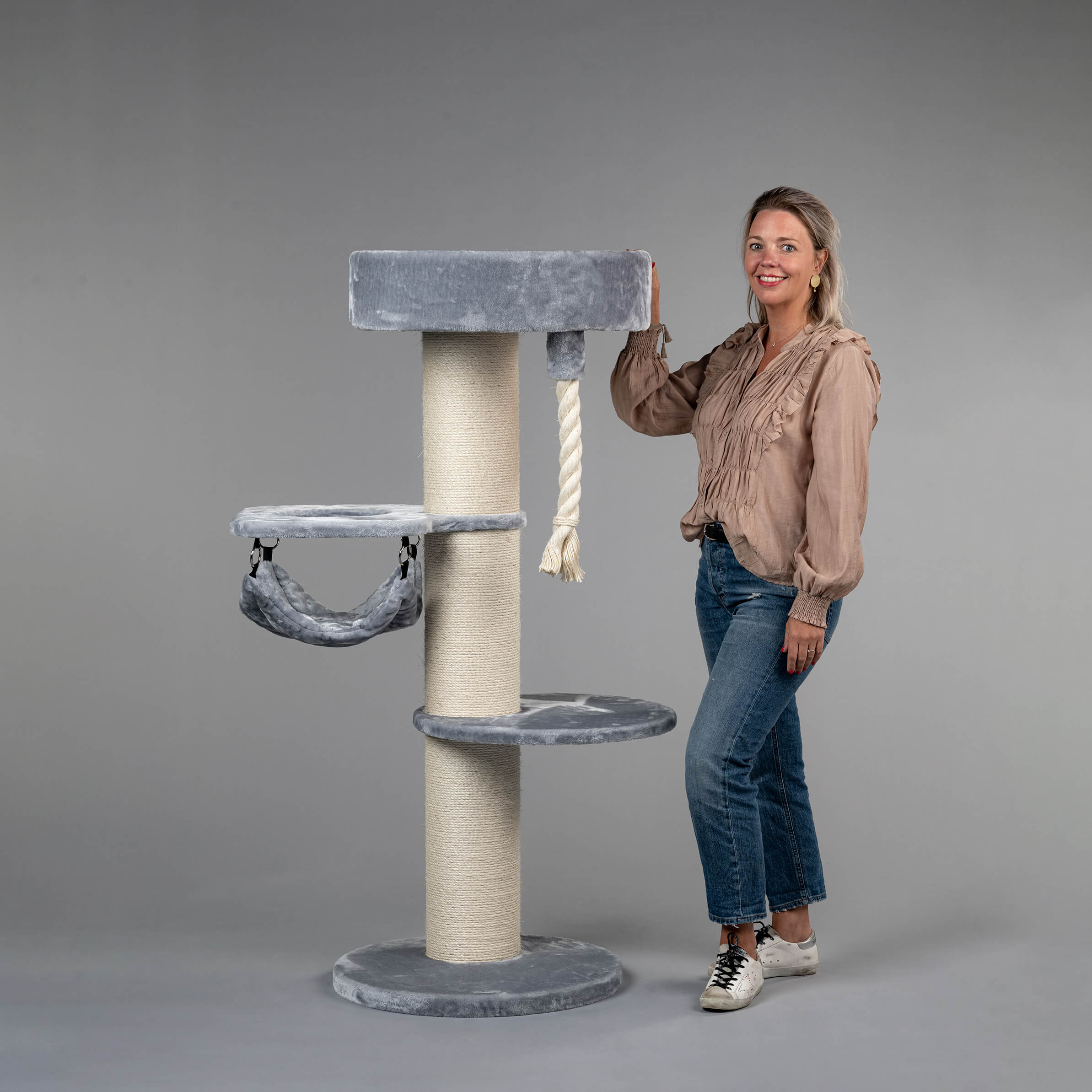 Poste arranhador para Maine Coon Sleeper, cinza