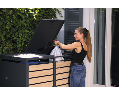 WESTMANN bakkenopbergbox inclusief gasveren en dekseldempers, 132 x 80 x 116 cm, antraciet