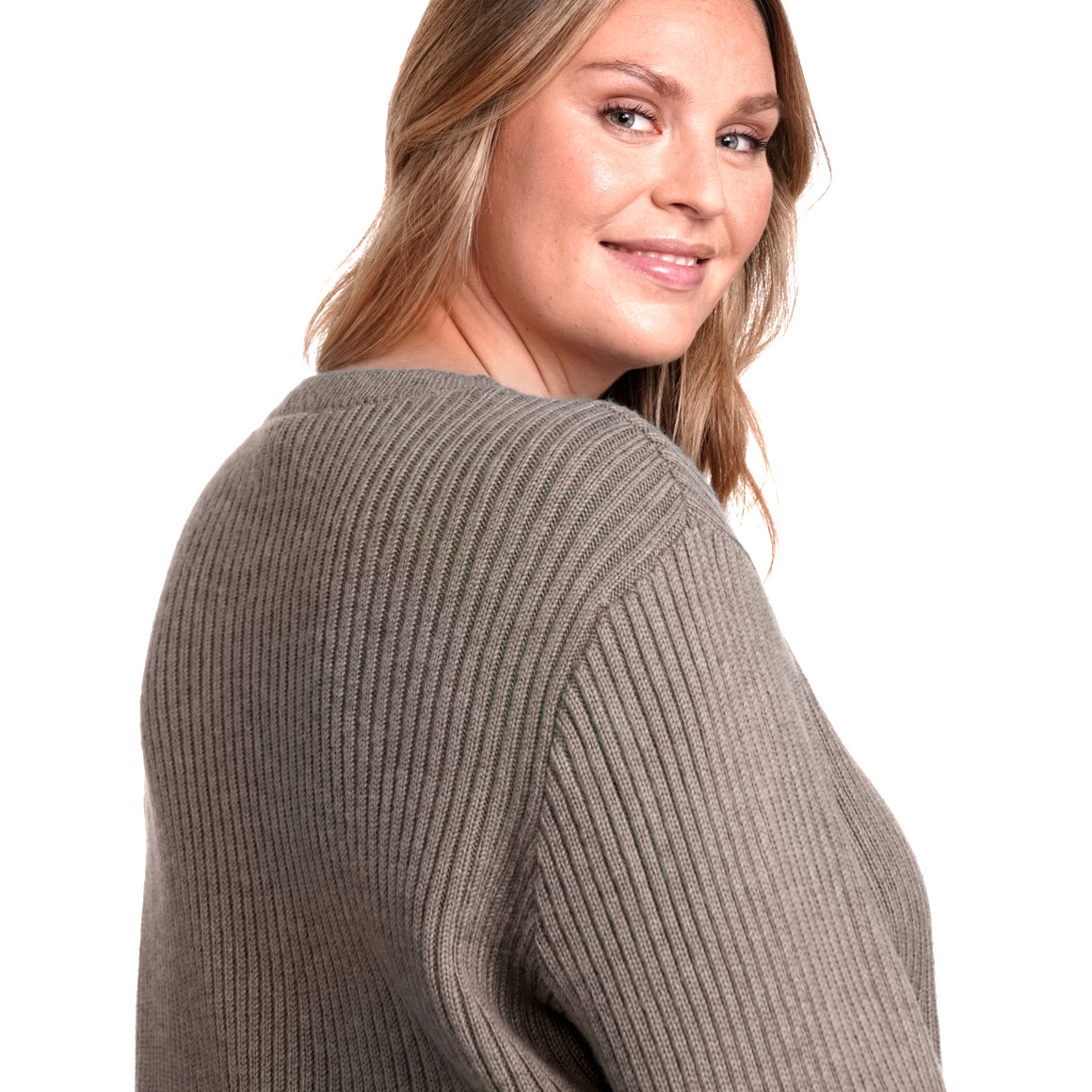 Gina Benotti Damen Strickpullover mit Rundhalsausschnitt hellbraun