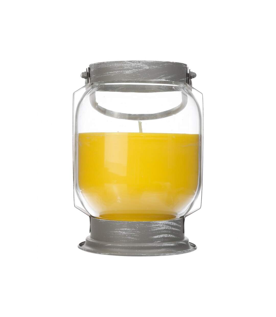 Bougie Lanterne Citronelle 20cm Argent