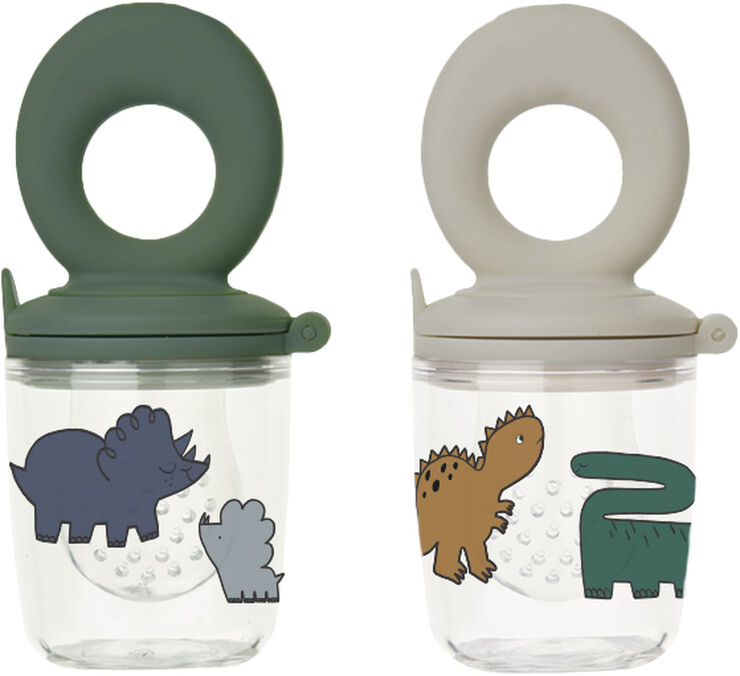 Liewood Miranda Printed Food Feeder 2-Pack Dinosaurs / mist