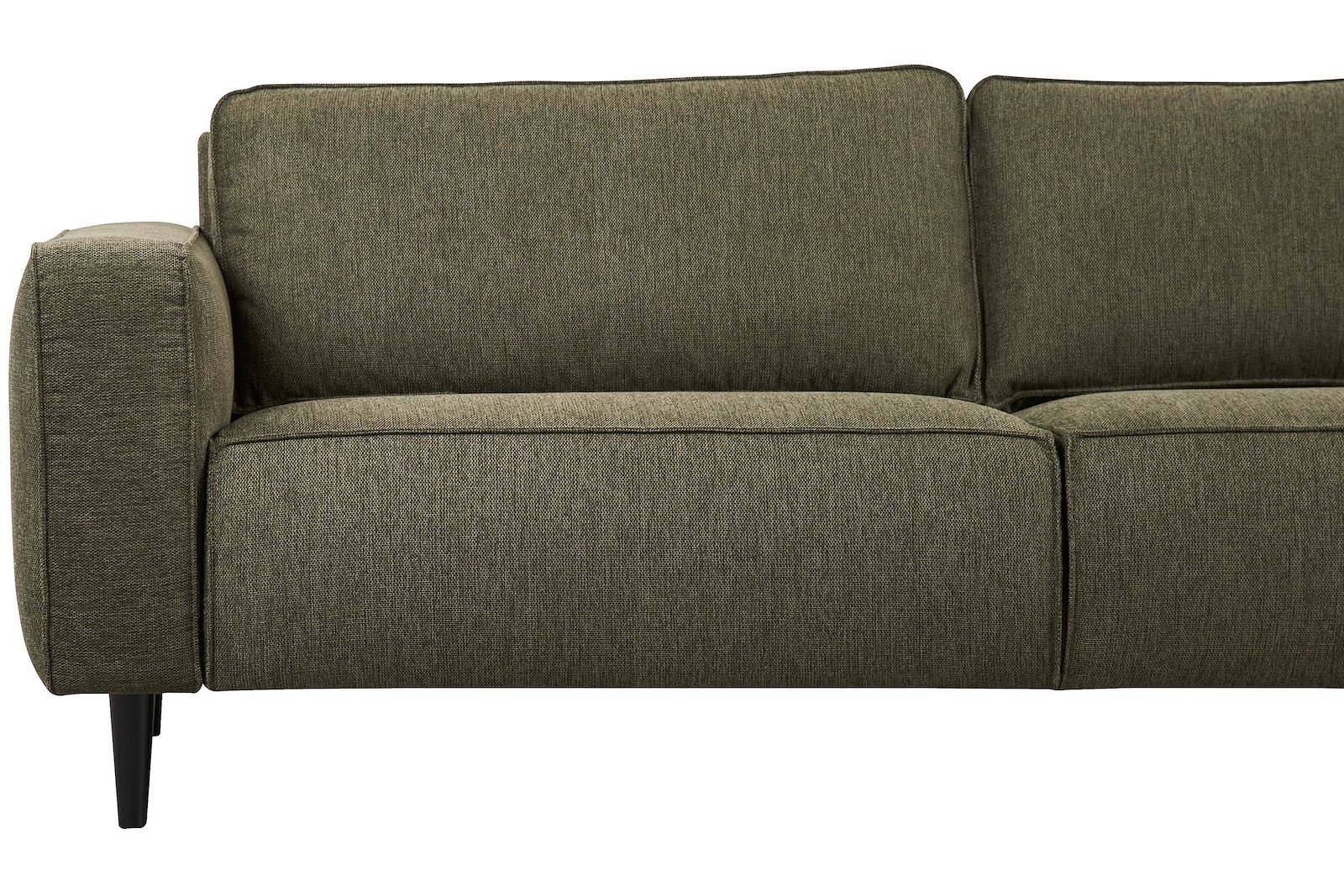 Jessie 3-seter sofa 3-seter i tekstil Brego 77 grønn med mørk brune ben i heltre.