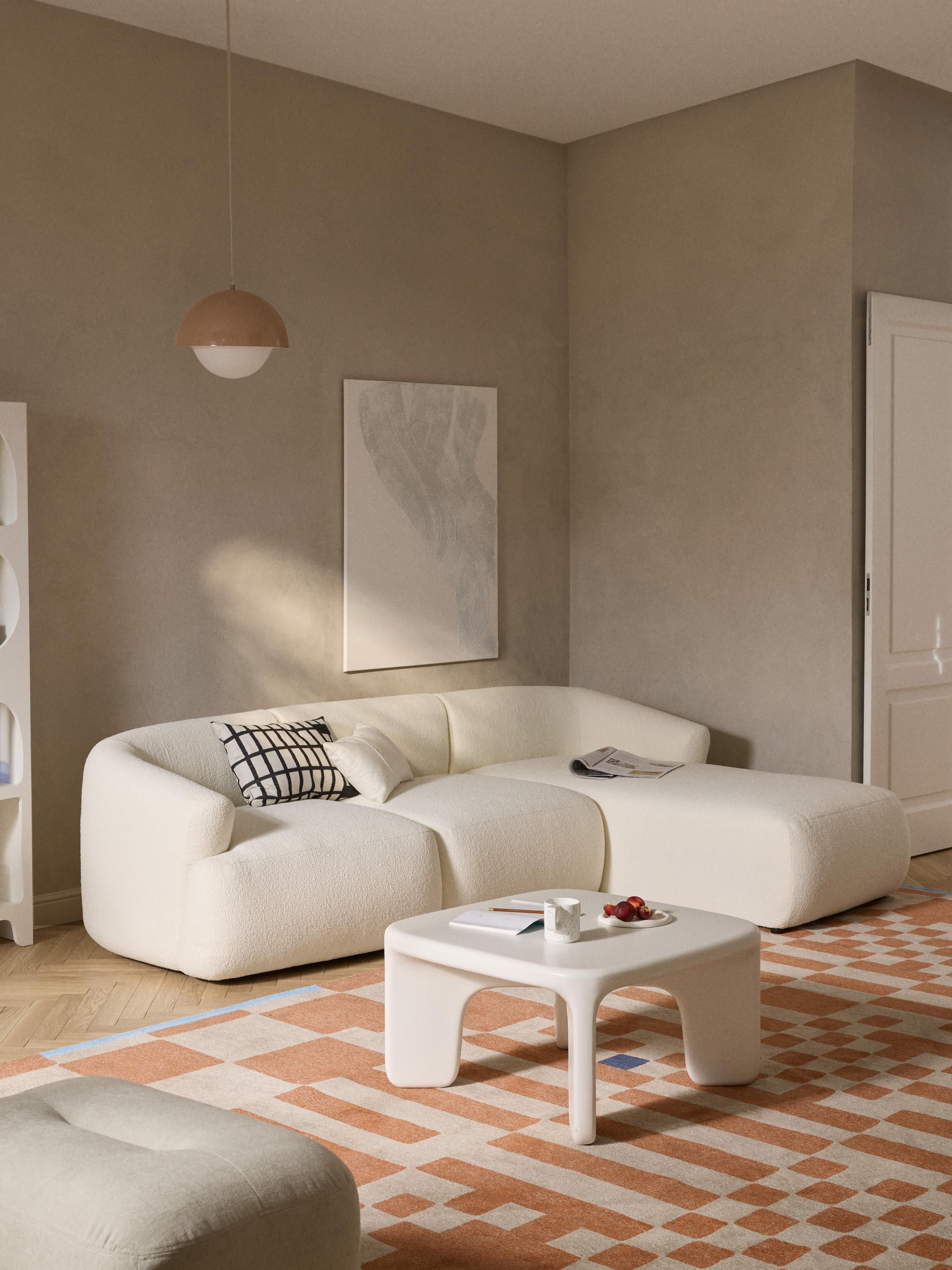 Modulaire bouclé hoekbank Sofia (3-zits)