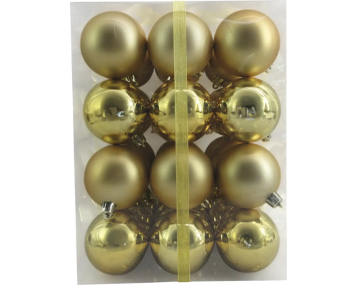 Lafiora kerstboomballen, verpakking van 36, Ø 6 cm, goud