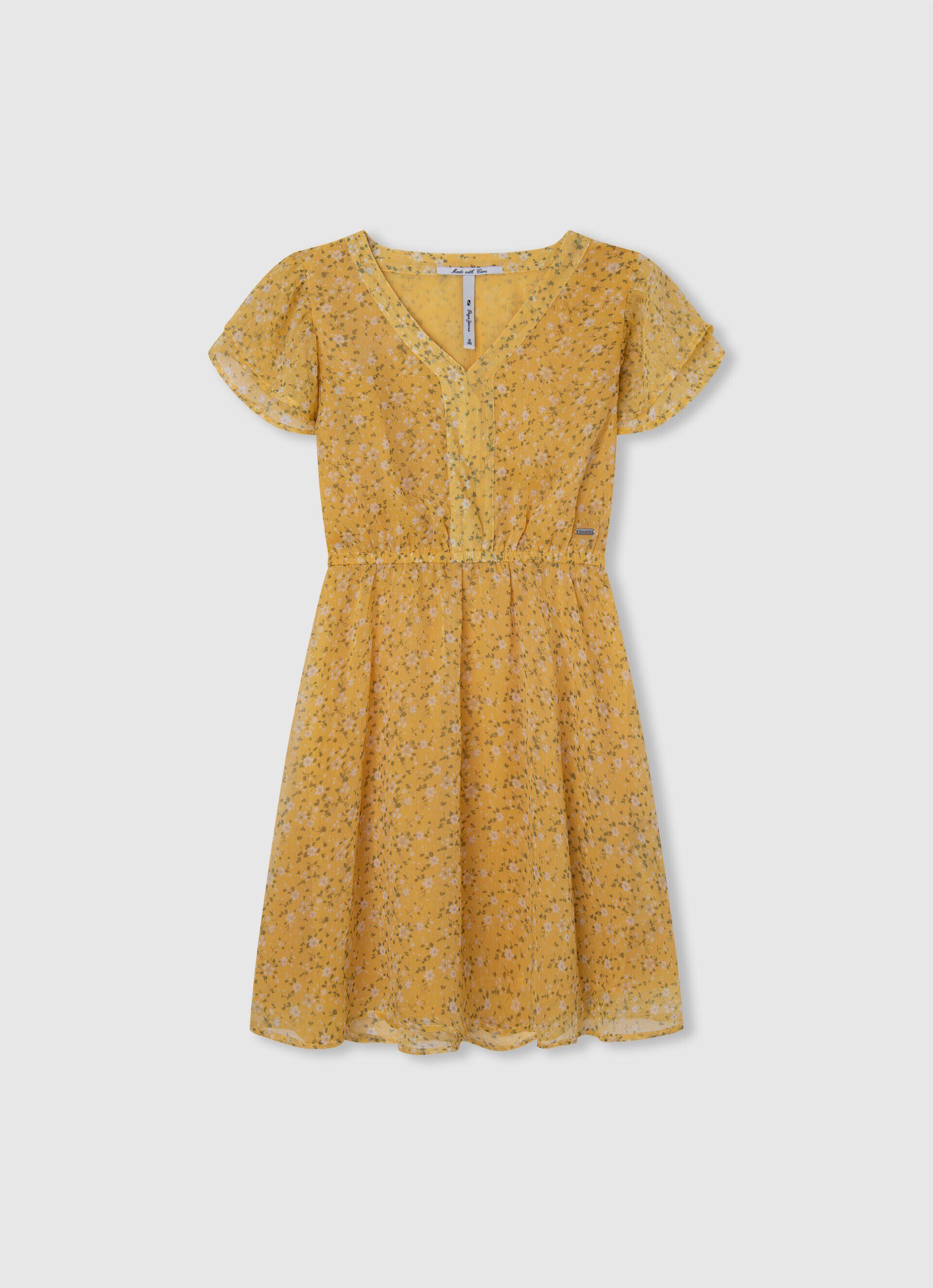 VESTIDO FLORAL DE CHIFFON - multicolorido