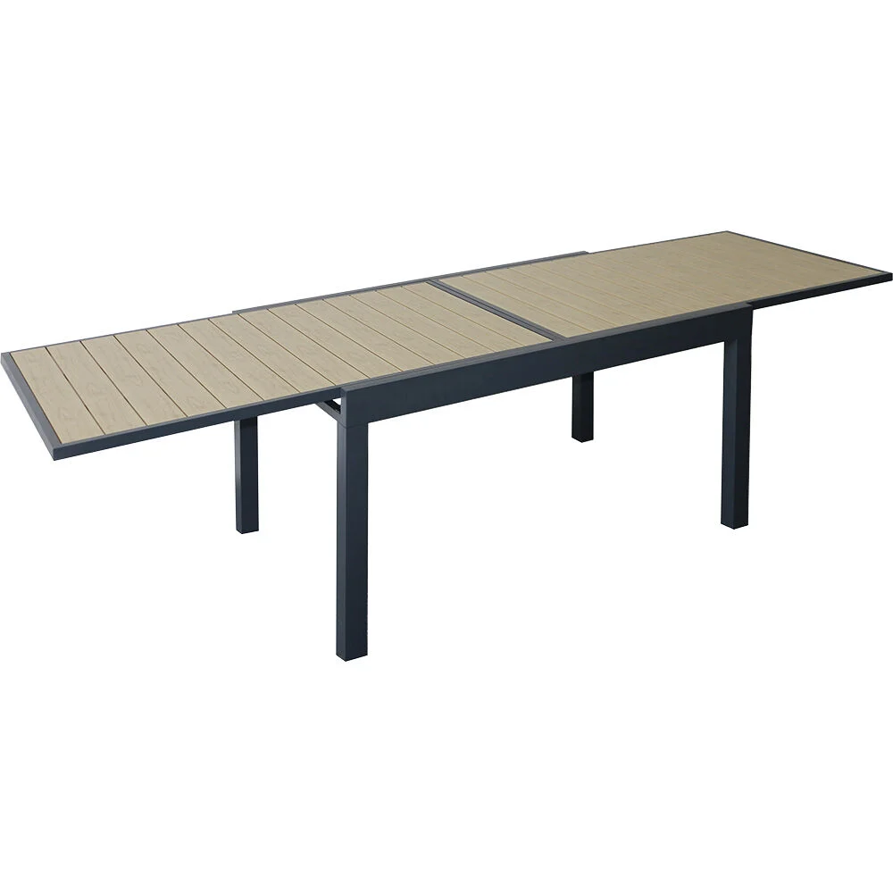 Table de jardin extensible Bali bois aluminium gris L135/270x90xH74cm