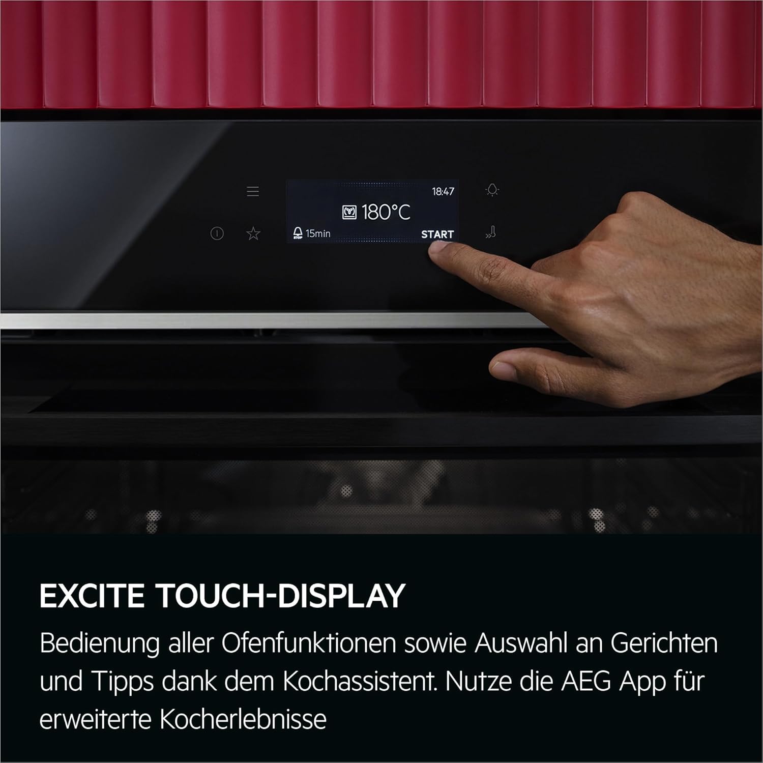 AEG Wifi Einbaubackofen,Serie 7 TFT-Full-Touch-Farbdisplay mit Kochassistent, Made in Germany, Pyrolyse Selbstreinigung, Kerntemperatursensor: für Punktgenaues Garen, Schwarz, TE7PB62WAB