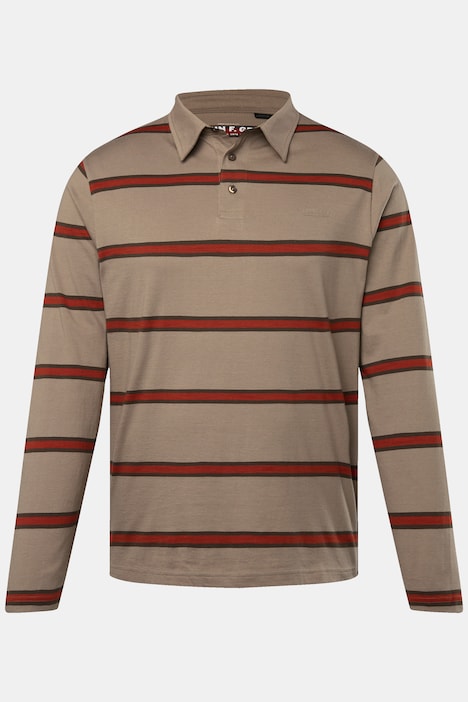John F. Gee Poloshirt, Langarm, Ringel, bis 8 XL