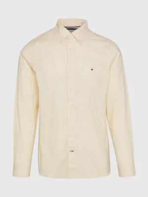Camisa de corte regular com estampa de micro pontos