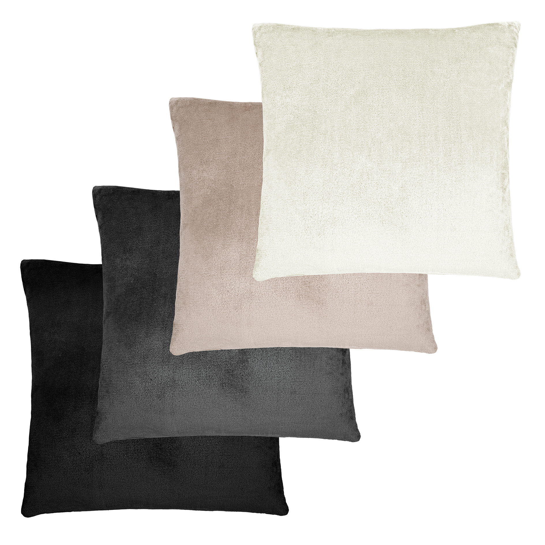Flanellkissen - schwarz - 45x45 cm