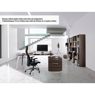 Bureau XENON - 190 cm - Pieds métal - Merisier italien