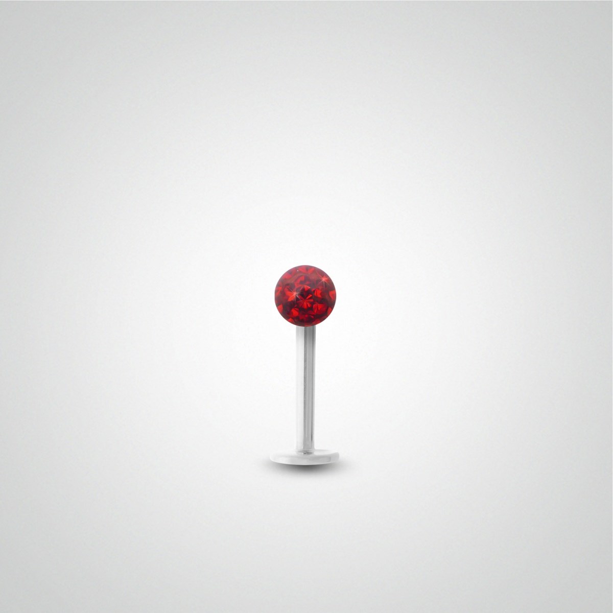 Piercing d'hélix en or blanc et cristal de Swarovski rouge