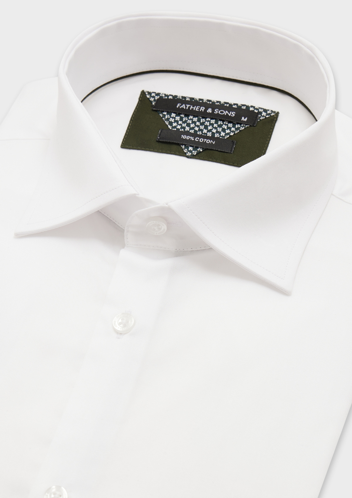 Chemise habillée Slim en satin de coton uni blanc