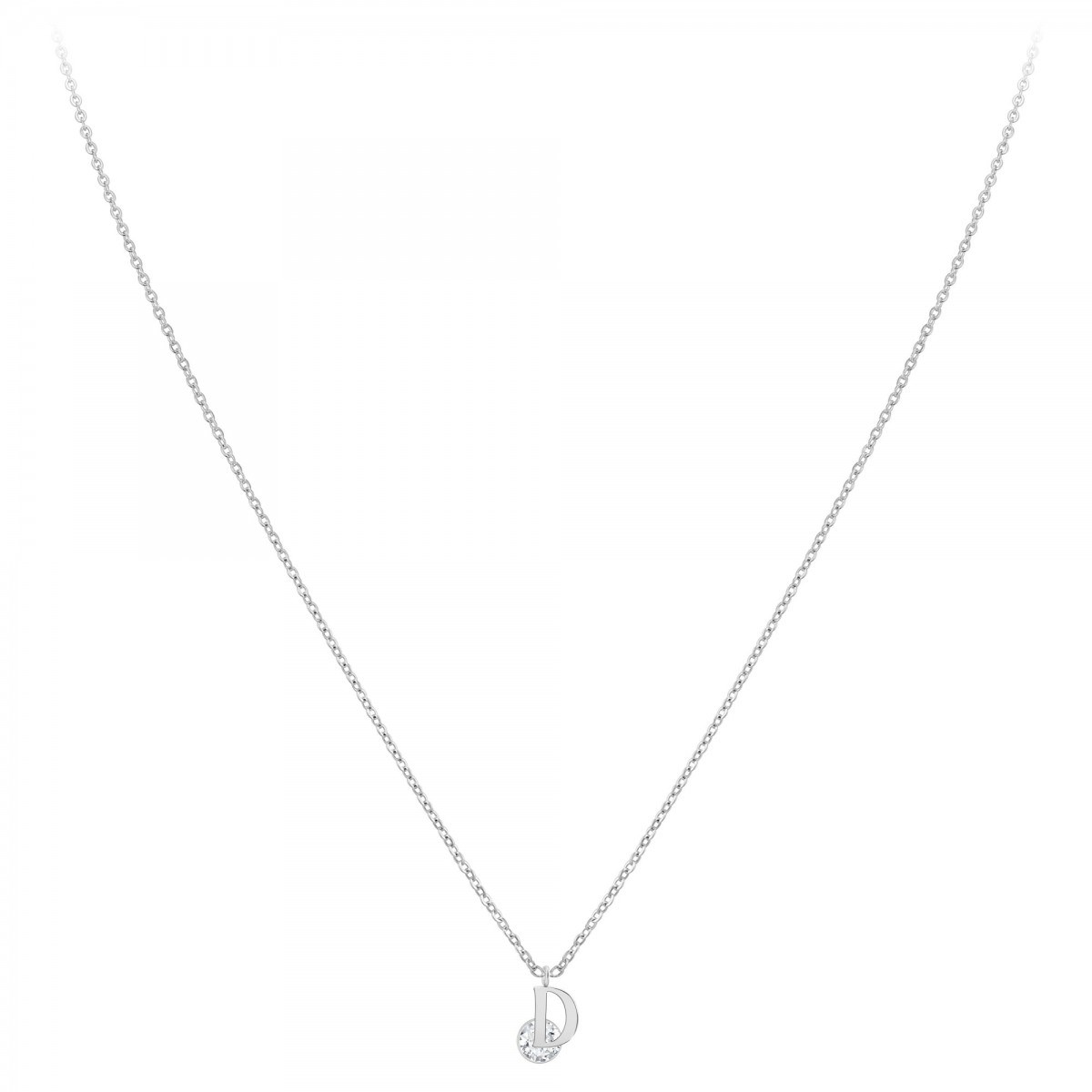 Collier alphabet lettre D SC Crystal orné d'un Zirconium