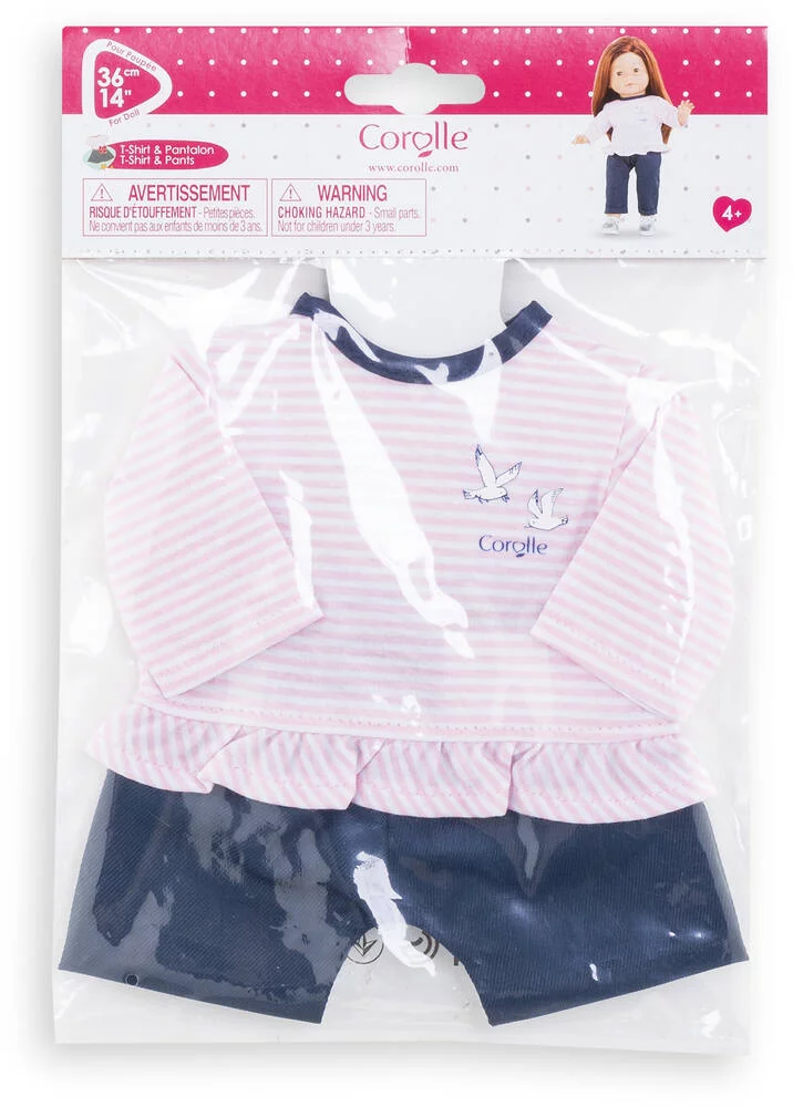 T-SHIRT ET PANTALON BORDS DE LOIRE POUR POUPEE - COROLLE MA COROLLE