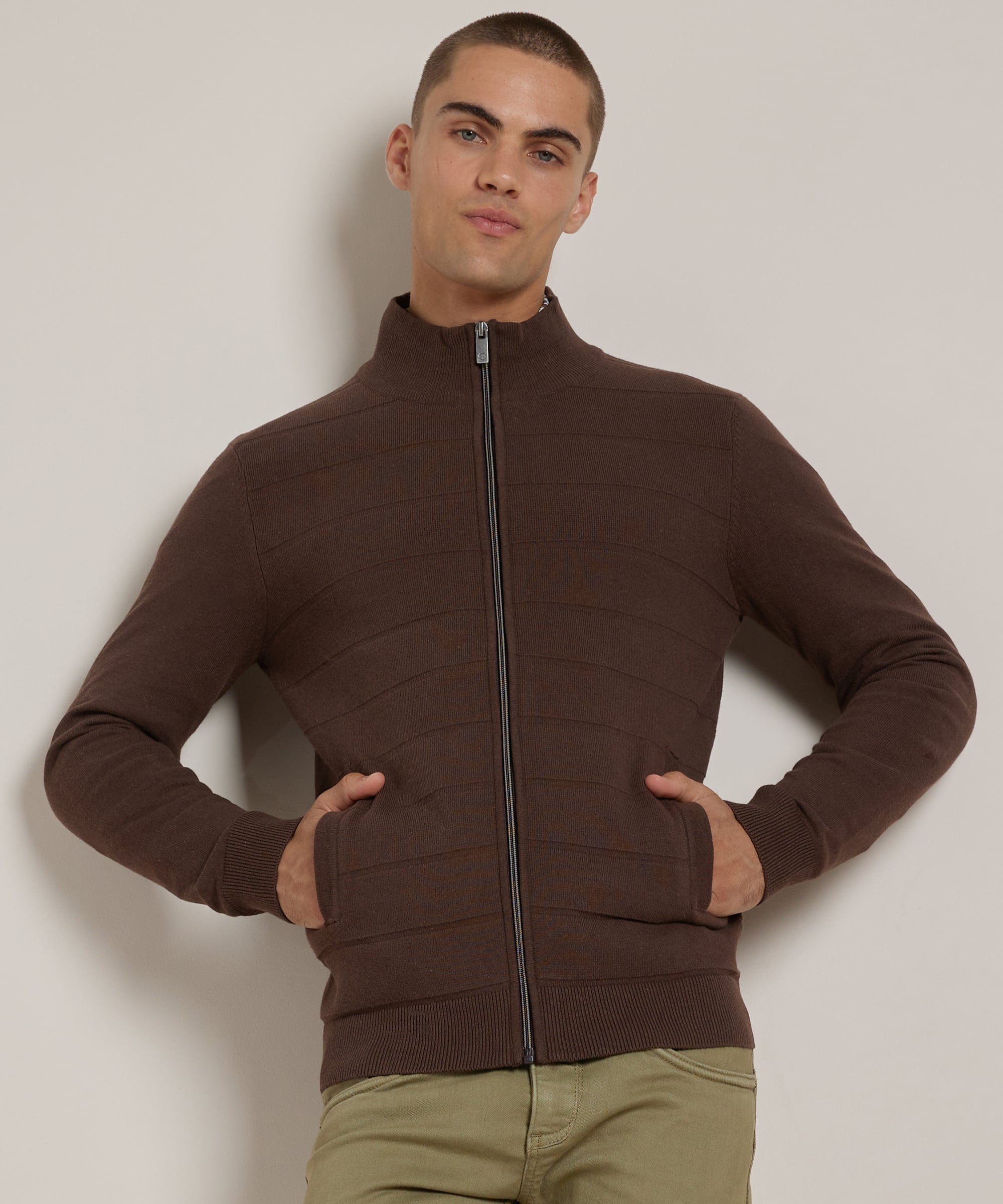 vest met gebreide strepen