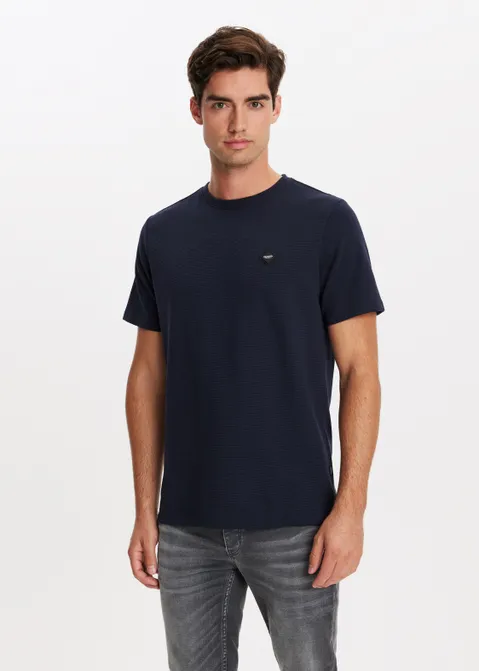 T-shirt met box logo blauw (BLW.D)