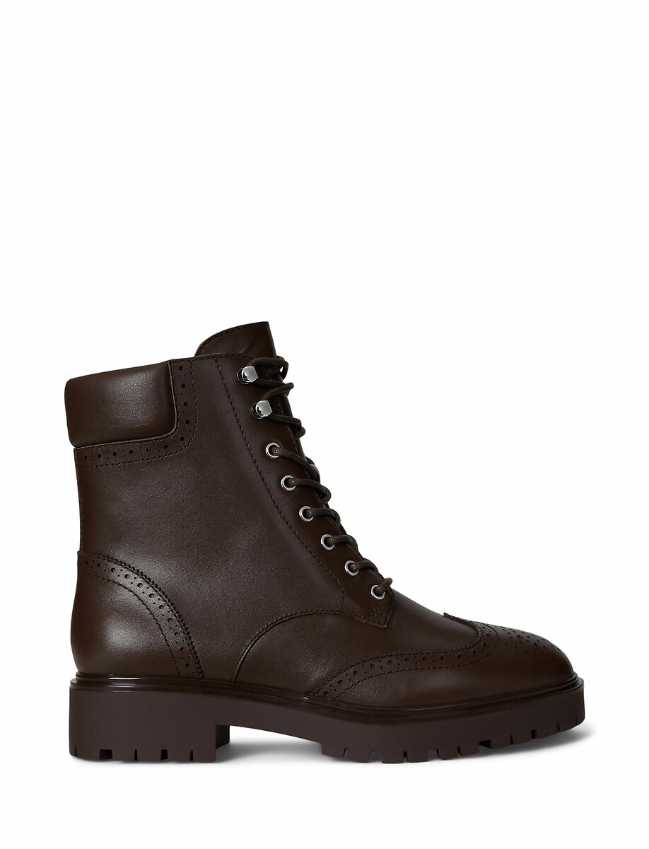 LAUREN RALPH LAUREN<br>Botas de tornozelo com cadarço Allyson em couro liso