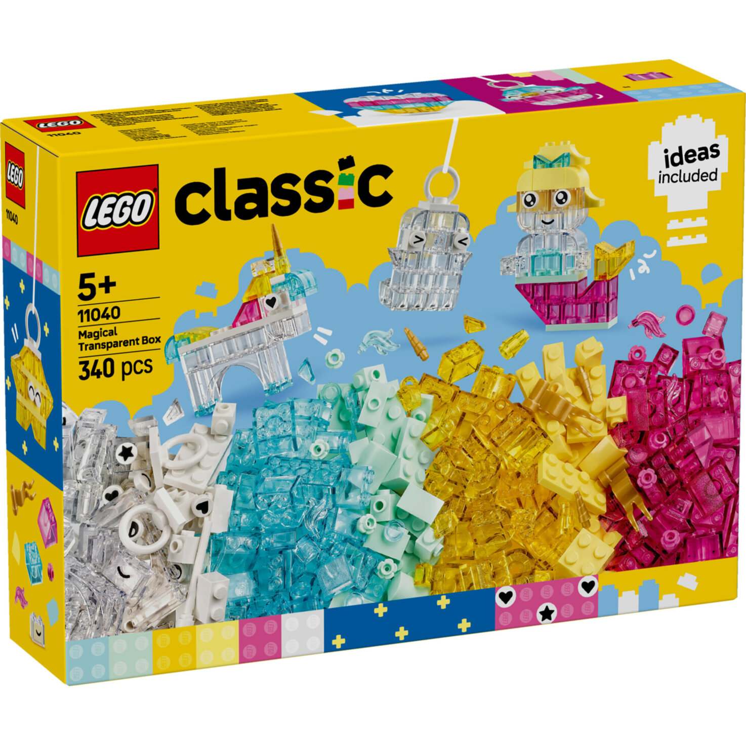 LEGO® Classic 11040 Zauberbox mit durchsichtigen Steinen, Bunte Bausteine ab 5 Jahren