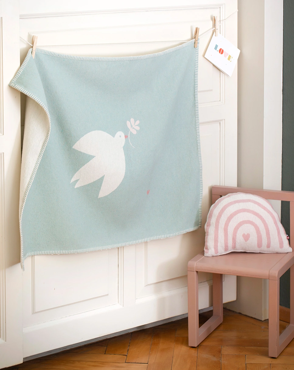 Babydecke LILI - TAUBE (70x90) in blau