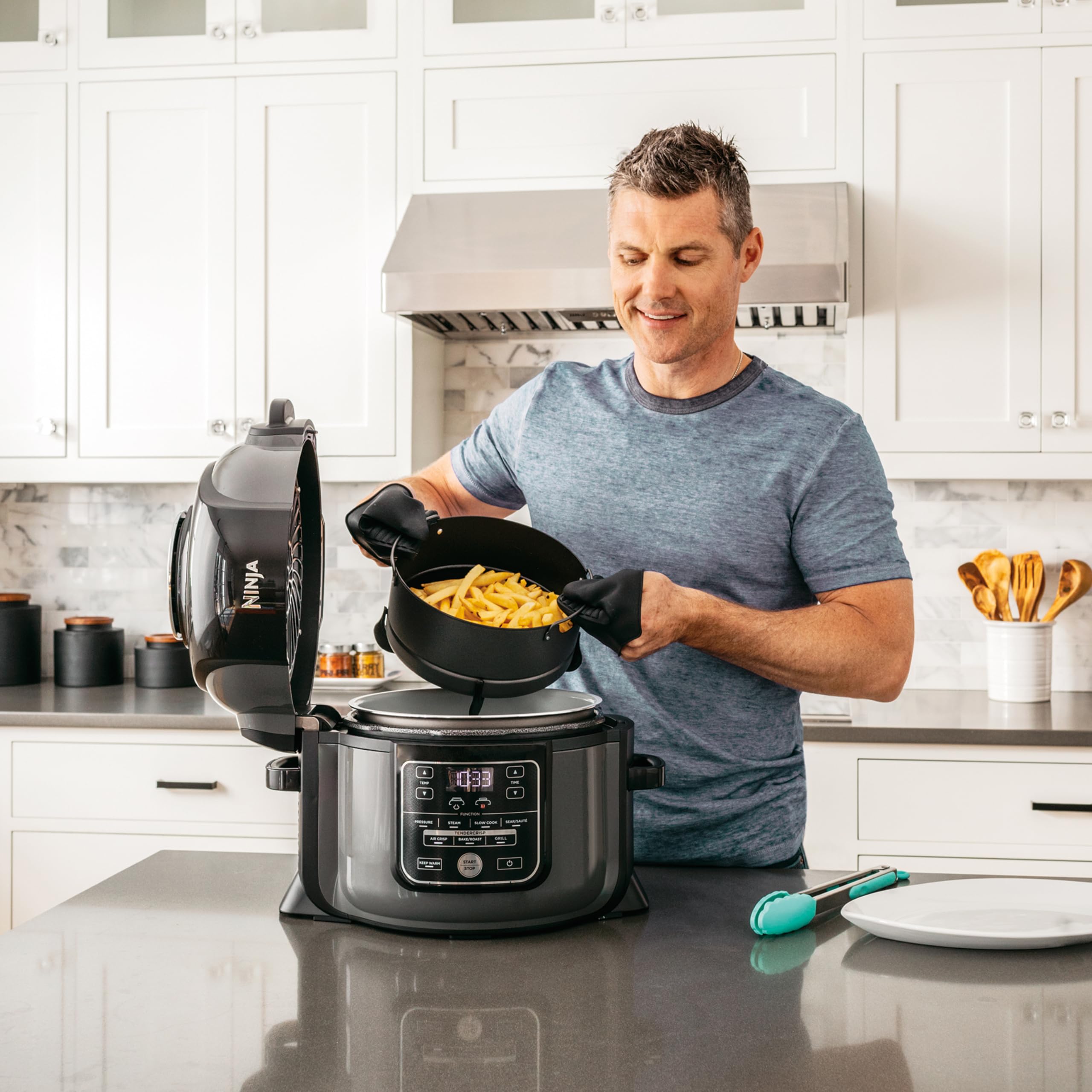Ninja Multicuiseur Foodi, Air Fryer, 7-en-1, 6L, 7 fonctions de cuisson, Autocuiseur Multifonction, Cuisson sous pression, Friture à l'air, Cuisson le