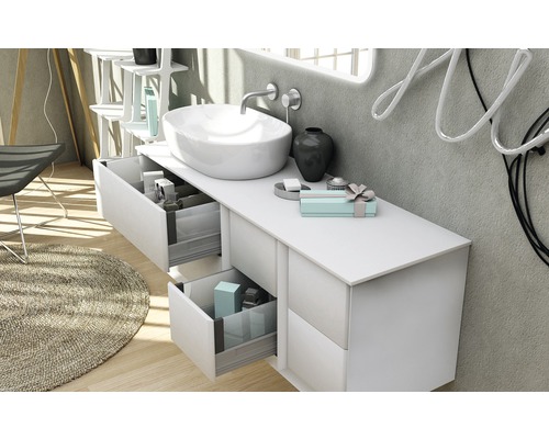 Badkamermeubel, model Bellagio, BxHxD 70 x 51 x 46 cm, frontkleur: mat wit