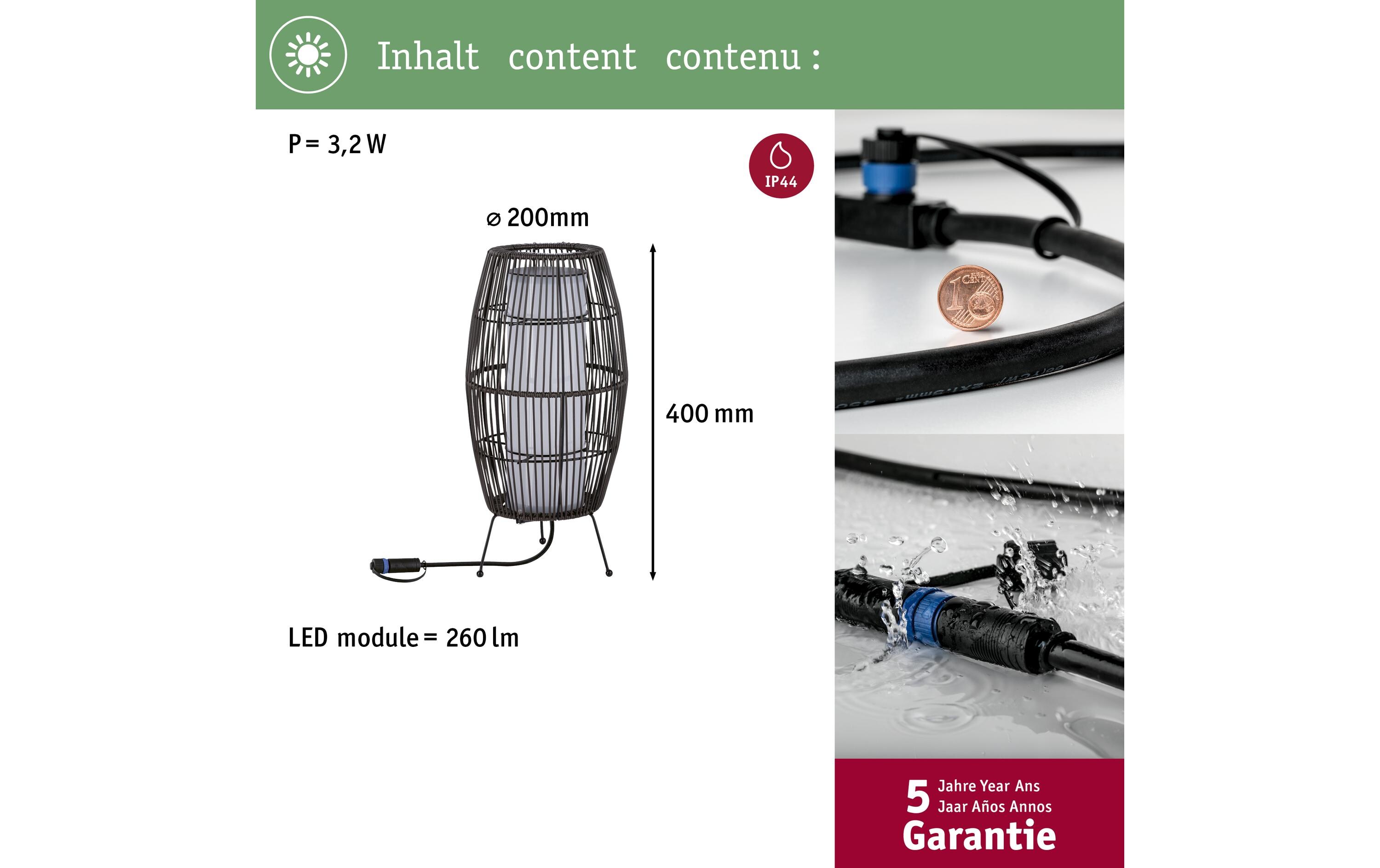 Stehleuchte Plug & Shine Basket, RGBW, 3.2W, Schwarz<br>LED Lichtobjekt