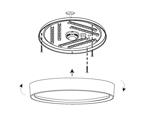 LED plafondlamp 36W 3900 lm 3000 KL 44 cm Musurita wit/zwart