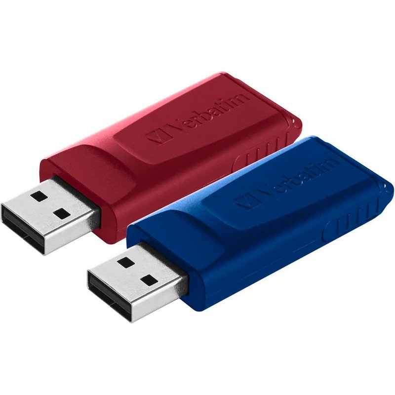Verbatim pack de 2 clés USB Slider 32 Go Usb 2.0 (USB-A) couleur assortie