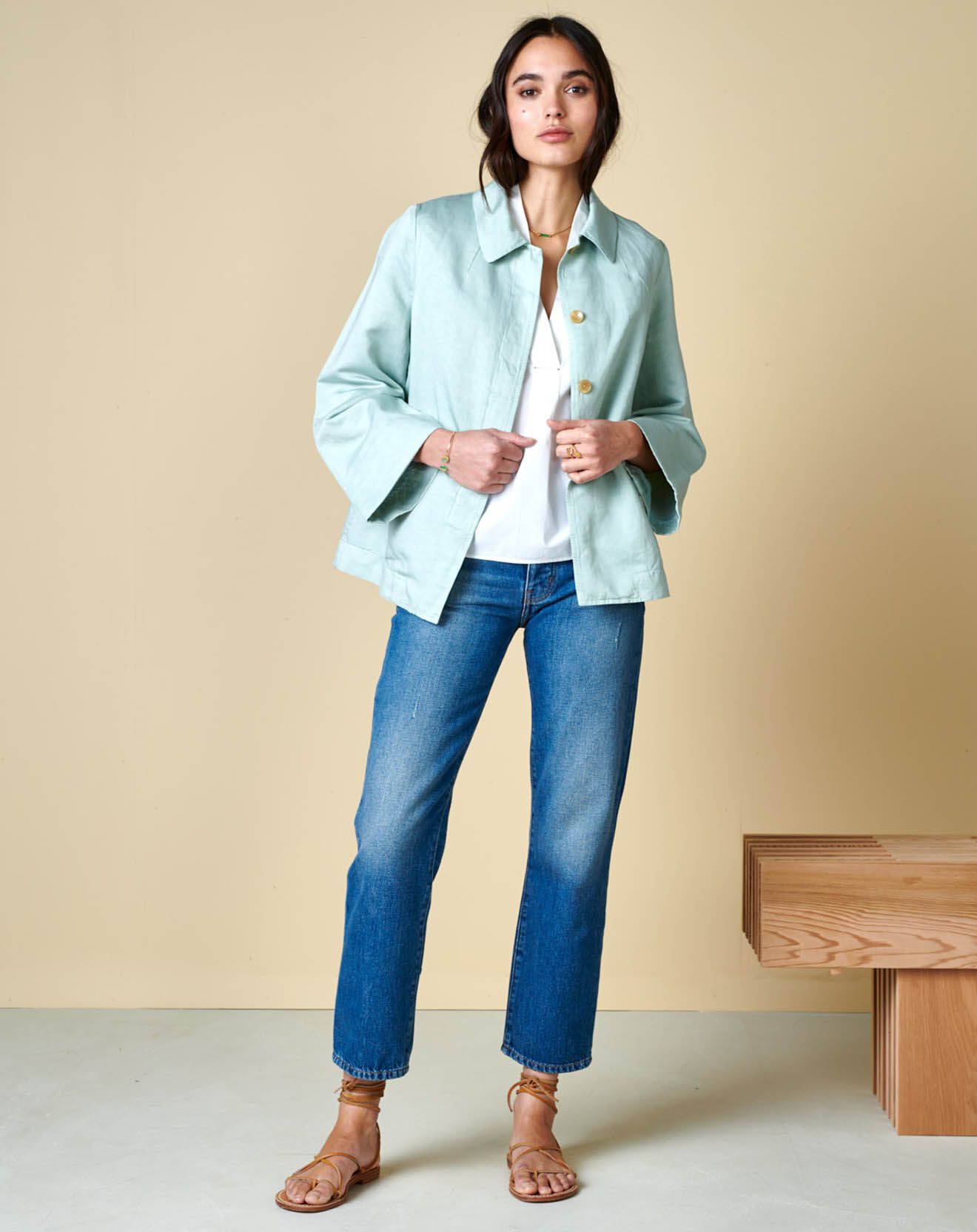 Bellerose Veste en Lin & Coton Senna bleu ciel