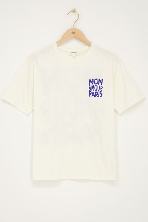 Wit T-shirt Mon amour Paris