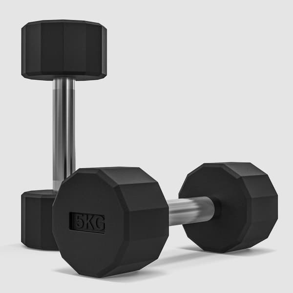 Dumbbell sett 10 kg, metall manual sett, sett med 2 sklisikre manualer, for styrketrening og kondisjon, svart