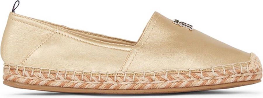 TOMMY HILFIGER Espadrilles Dames Th Flat Maat: 39 Materiaal: Leer Kleur: Goud