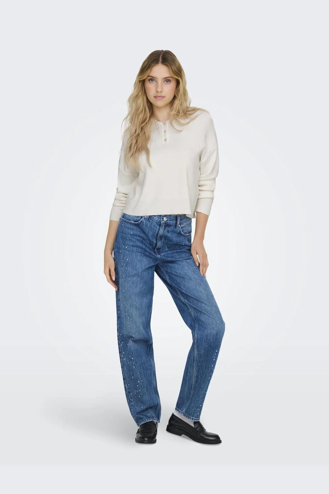 Only Onllucy Ls Polo Neck Knt 4742205 cloud dancer