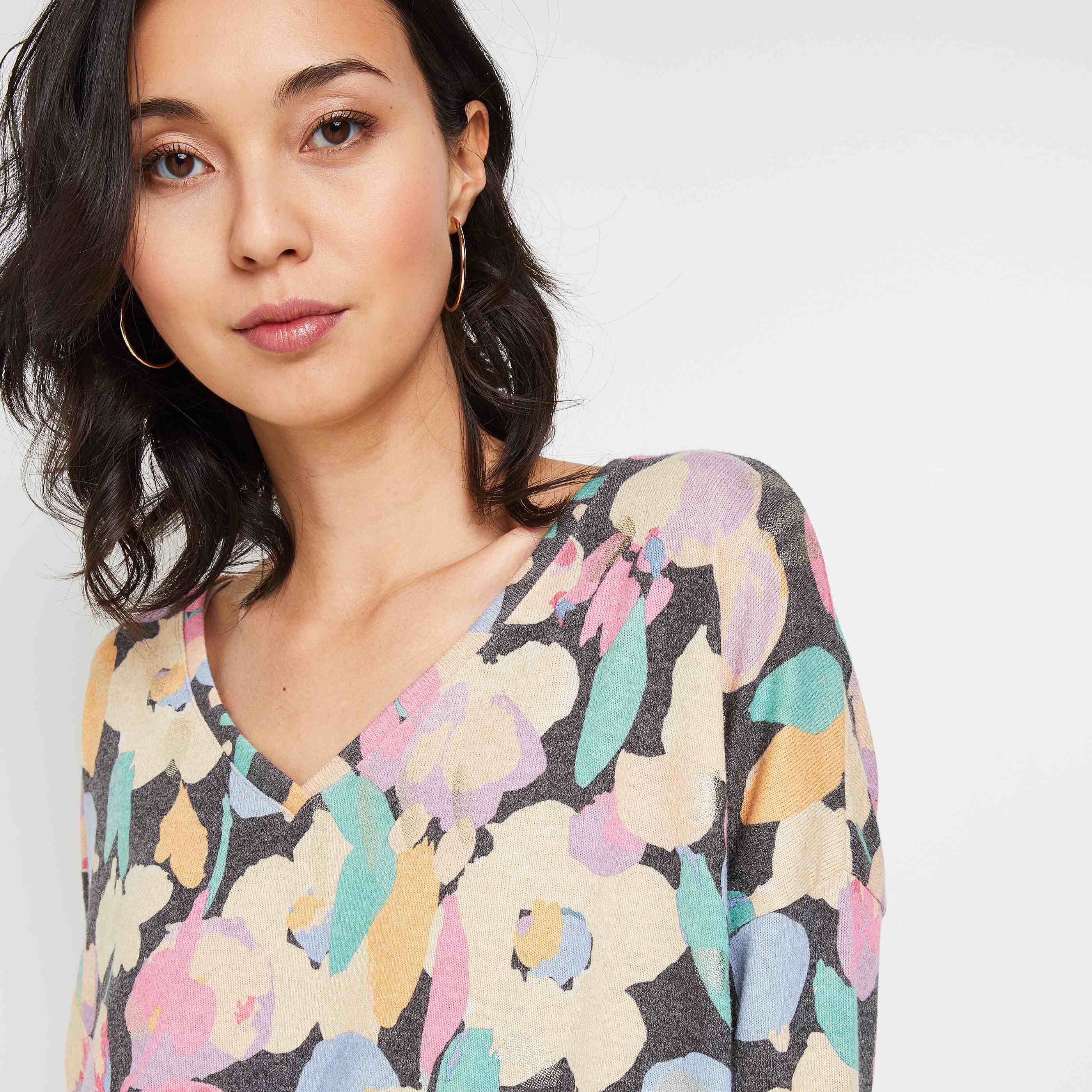 T-shirt doudou imprimé femme - GRIS CHINE