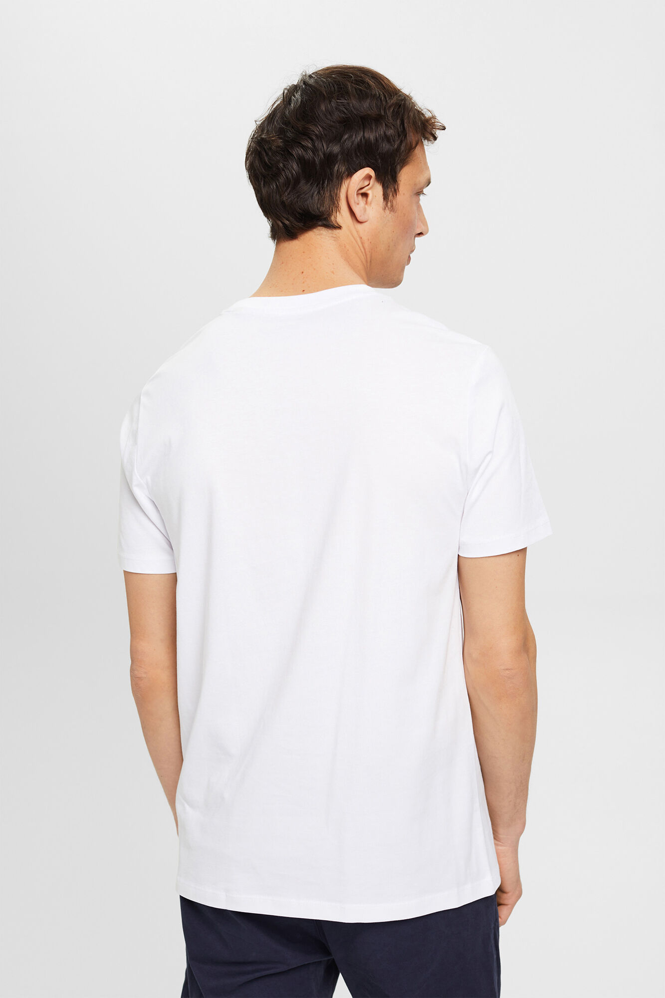 Camiseta básica de algodão com modelagem slim - Branca