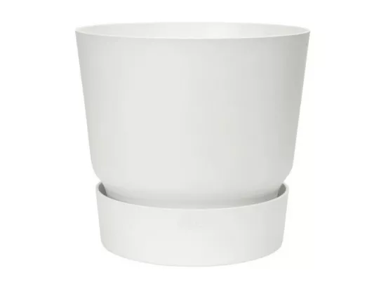 ELHO Pot de fleurs rond Greenville 25 - Exterieur - O 24,48 x H 23,31 cm - Blanc