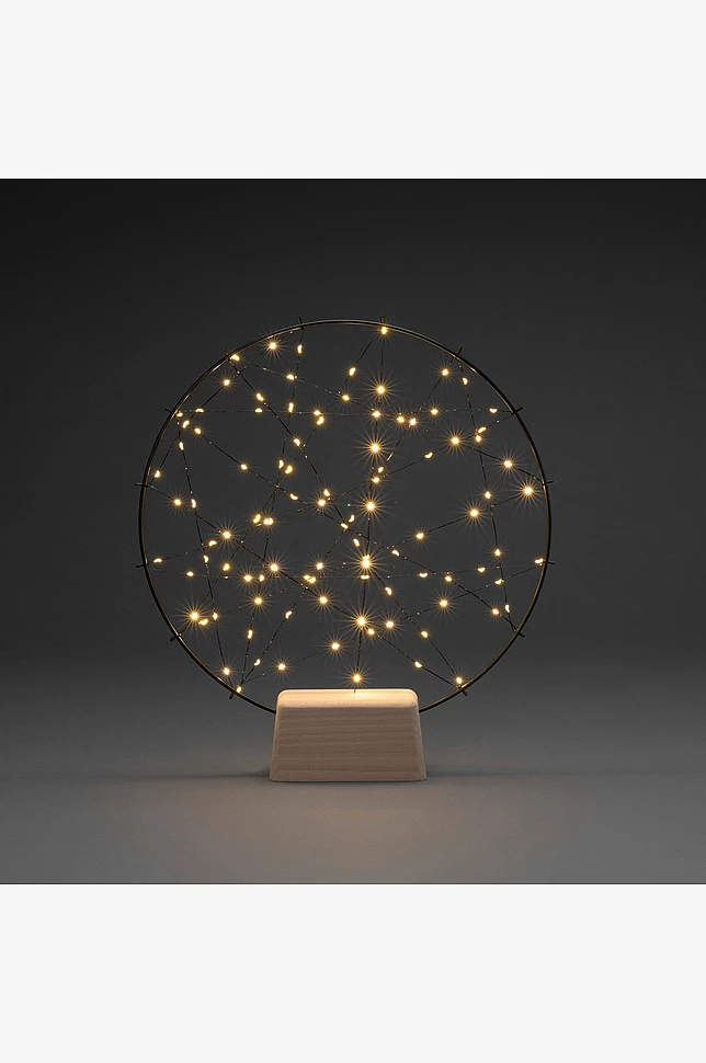 Rund metalldekor 100 LED 39,5 cm